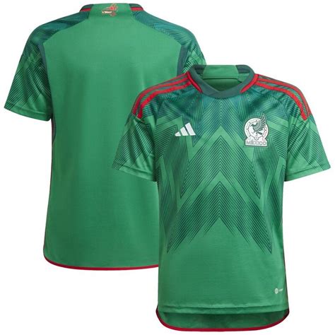 Mexico National Team adidas Youth 2022/23 Home Blank Replica Jersey 